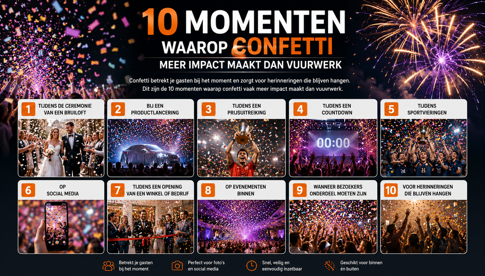 10 momenten waarop confetti meer impact maakt dan vuurwerk