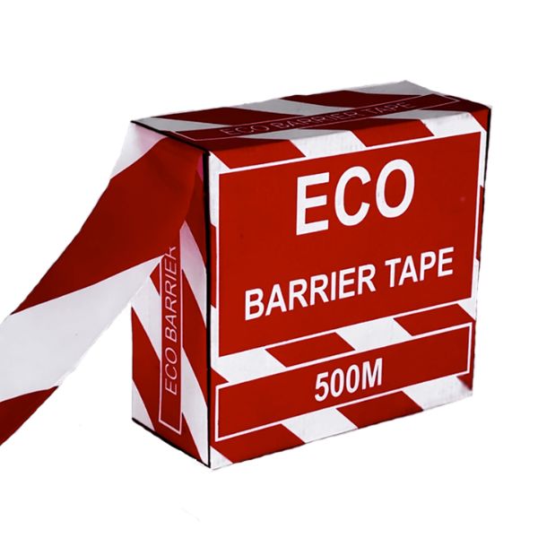 Eco Barrière Tape 75mm x 500m – Wit/Rood