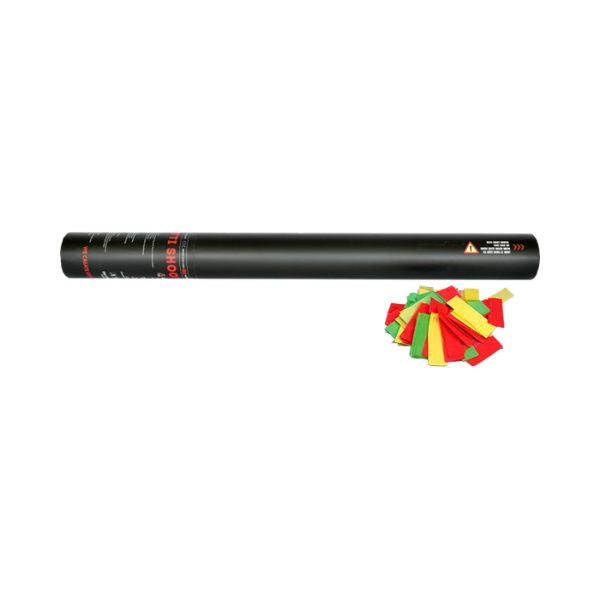 Confetti Kanon 50cm Rood/Groen/Geel – Perfect voor Festivals, Evenementen & Feesten