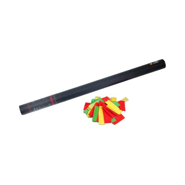 Confetti Kanon 80cm Rood/Groen/Geel – Perfect voor Festivals, Shows & Grote Evenementen