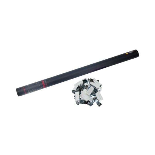 Confetti Kanon 80cm – Wit/Zilver voor Bruiloften & Elegante Vieringen