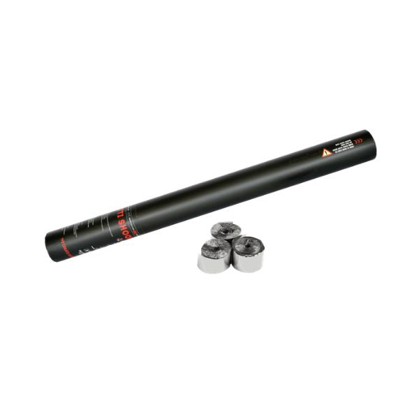 Streamer Kanon 50cm Zilver – Perfect voor Shows, Bruiloften & Evenementen