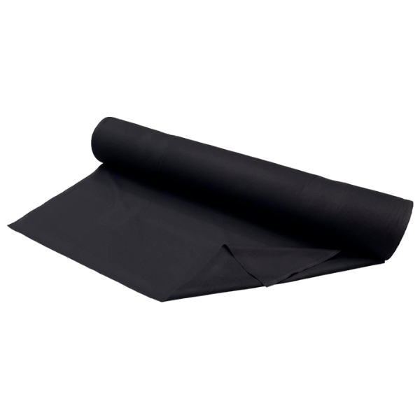 StageTex Roldoek 130cm x 60m – Zwart, 160g/m²