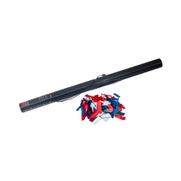 Elektrisch Confetti Kanon 80cm Rood/Wit/Blauw – Perfect voor Festivals, Sportevents & Nationale Feesten