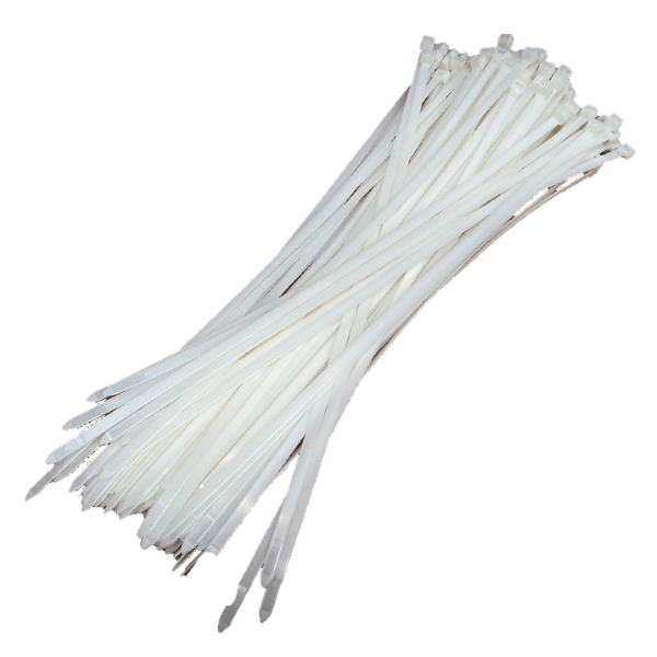 Kabelbinders Tierips 7,6 x 450mm – Wit, 100 Stuks
