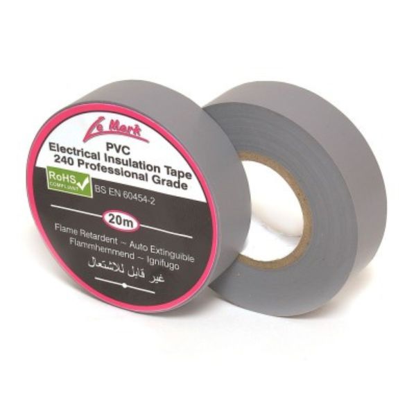 Le Mark PVC Tape 19mm x 20m – Grijs