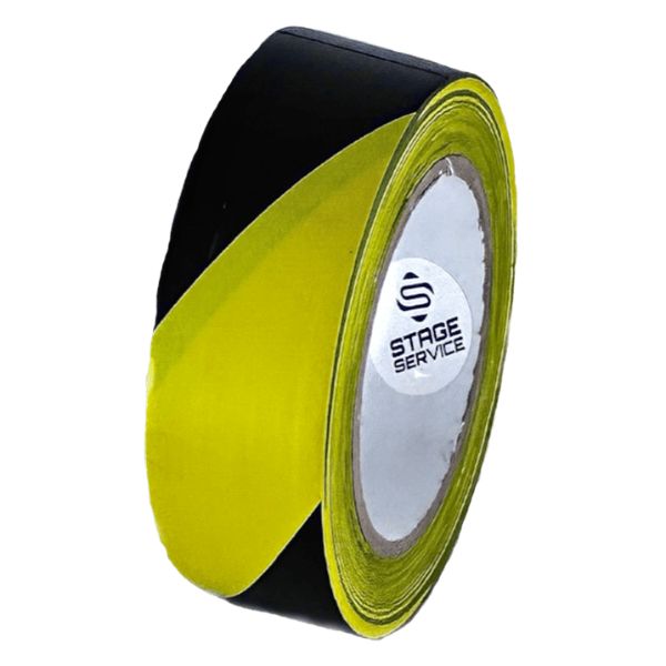 Waarschuwingstape 50mm x 25m – Zwart/Geel, Stage Service